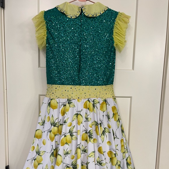 Lemon print green & yellow dance costume LC - Picture 5 of 11